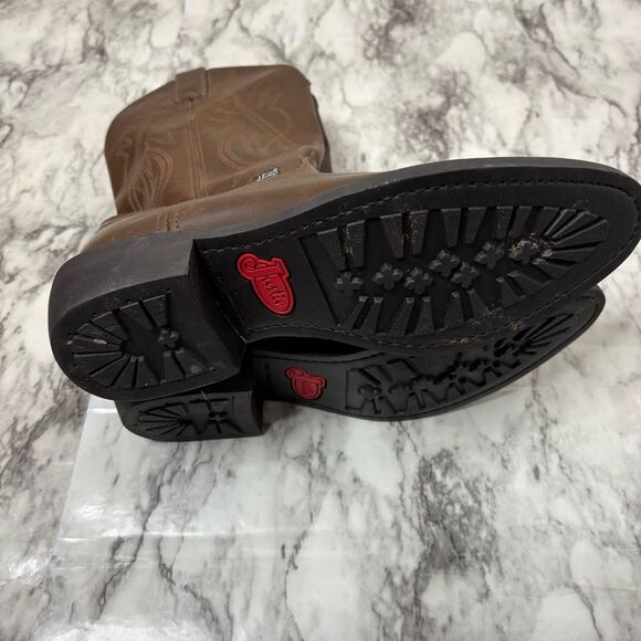 Justin Boots Brown Leather Cowboy Farm Boots Western Shoe Size Mens 10D JB1100 - Picture 3 of 7